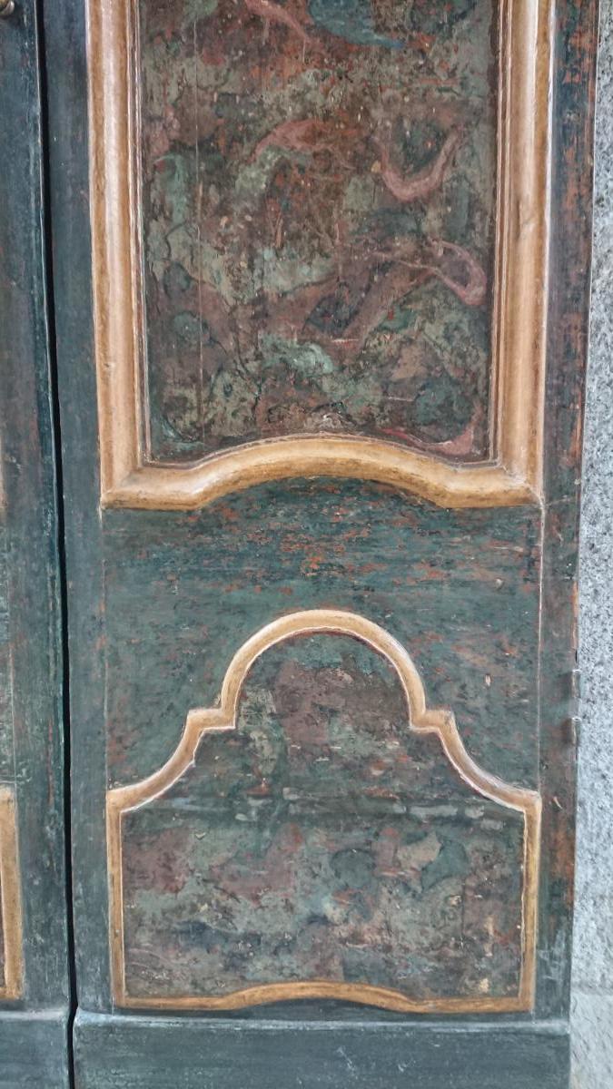 Porte Avec Son Cadre Ou Placard Peint à Tempera, Italie XVIIe Siècle-photo-3