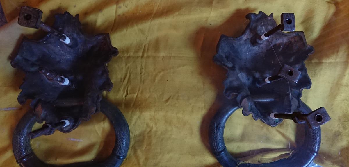 Paire De Gros Heurtoirs Zoomorphes XVIIIe Siècle-photo-3