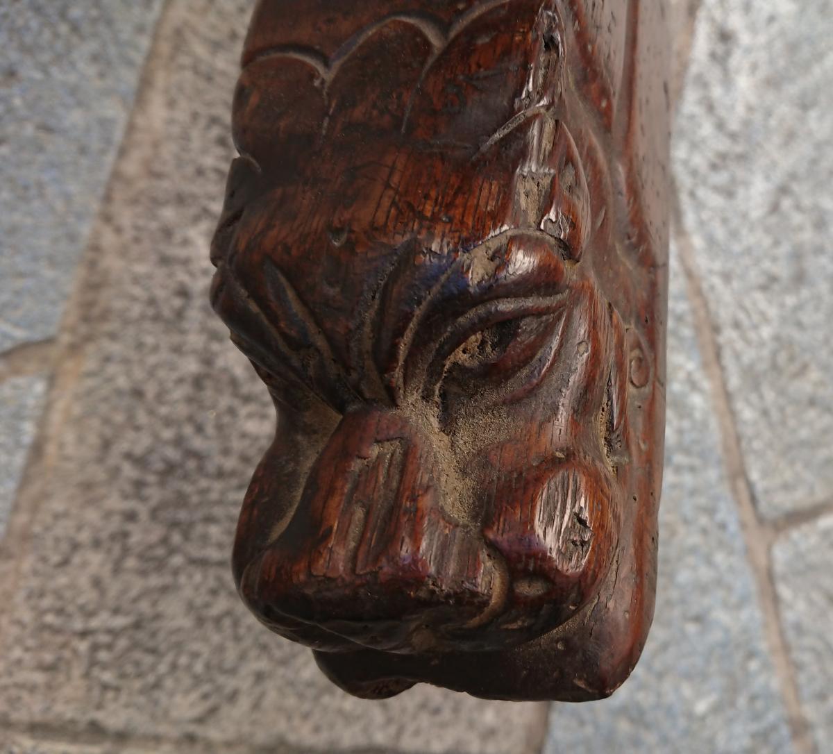Raboteuse En Noyer Sculptée Datée 1727-photo-7