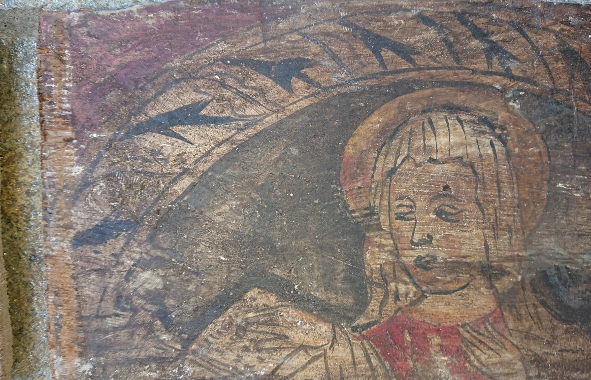 Coppia di predelle in legno dipinte a tempera raffiguranti l'Annunciazione-photo-5