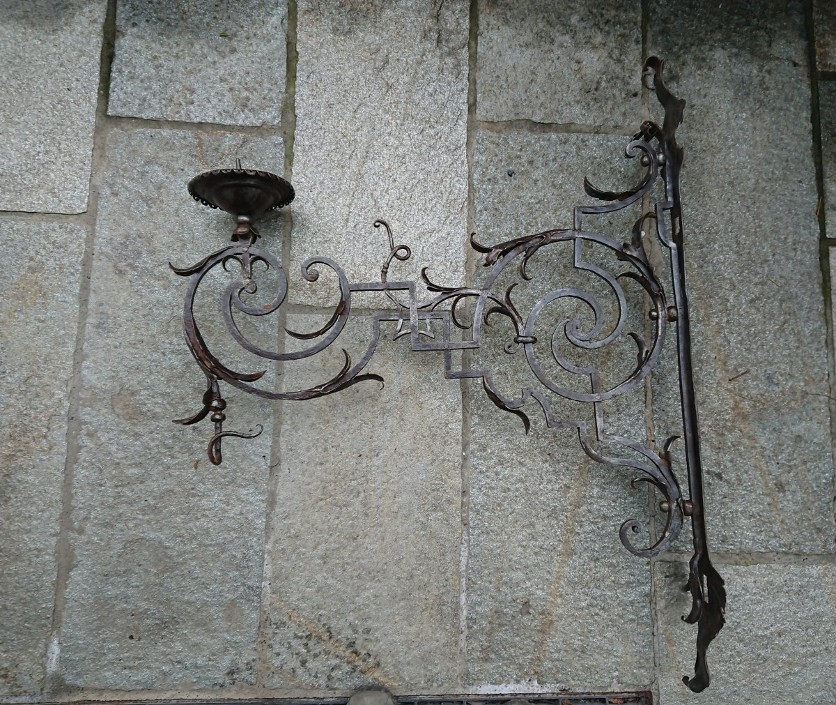 Paire De Bras De Lumière En Fer Forgé -photo-4