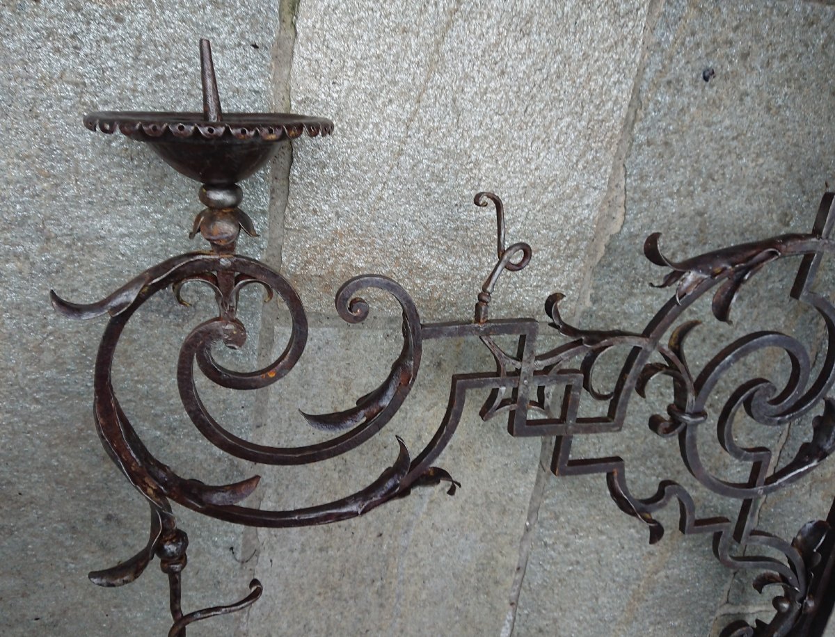 Paire De Bras De Lumière En Fer Forgé -photo-2