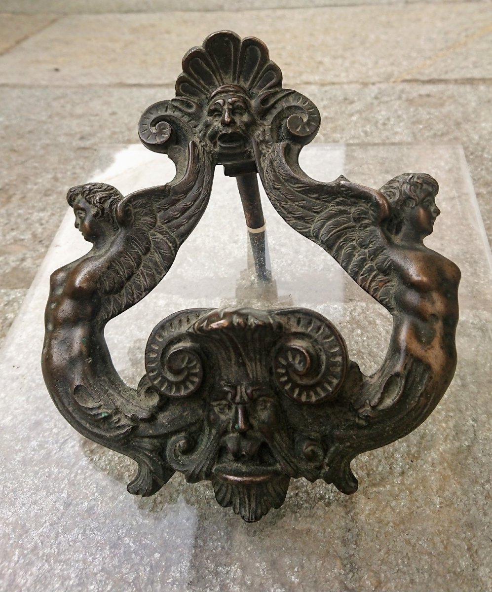 Heurtoir Italien En Bronze XVIe Siècle-photo-2