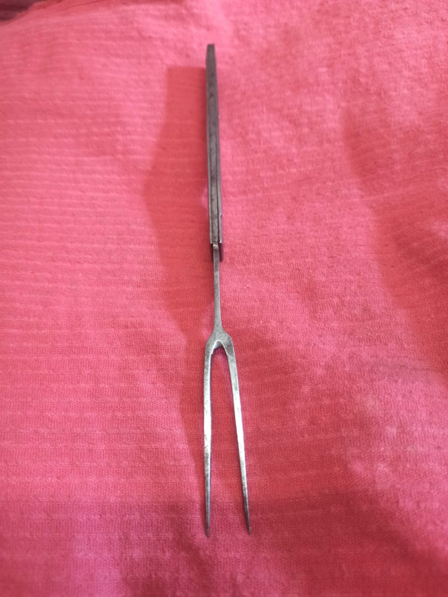Set De Couteau Et Forchette En Fer Et Argent-photo-3