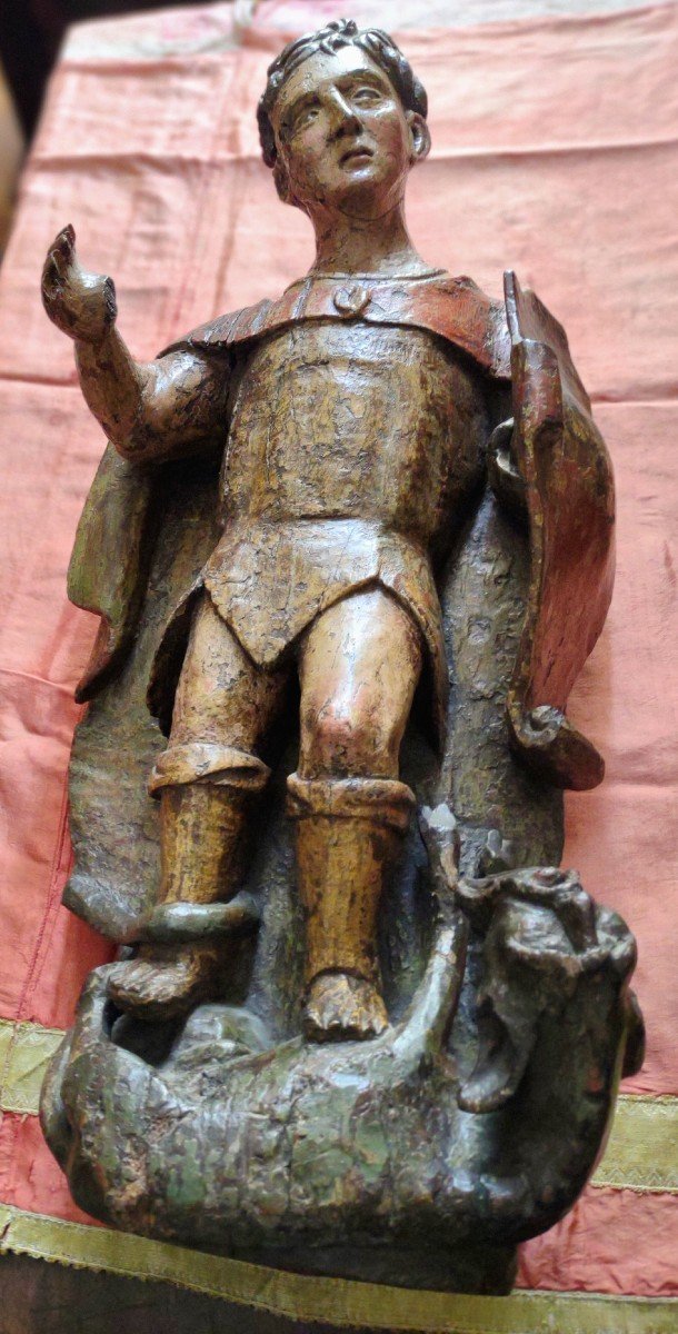 Sculpture Représentant Saint George XVe Siècle-photo-1