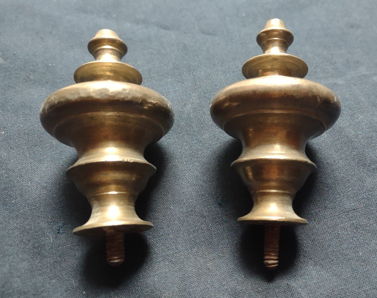 Coppia di pomoli in bronzo dorato XVIII secolo-photo-6