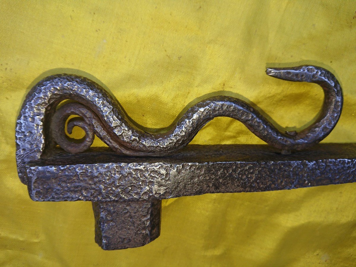 Grande battiporta piemontese in ferro forgiato XVII secolo-photo-2