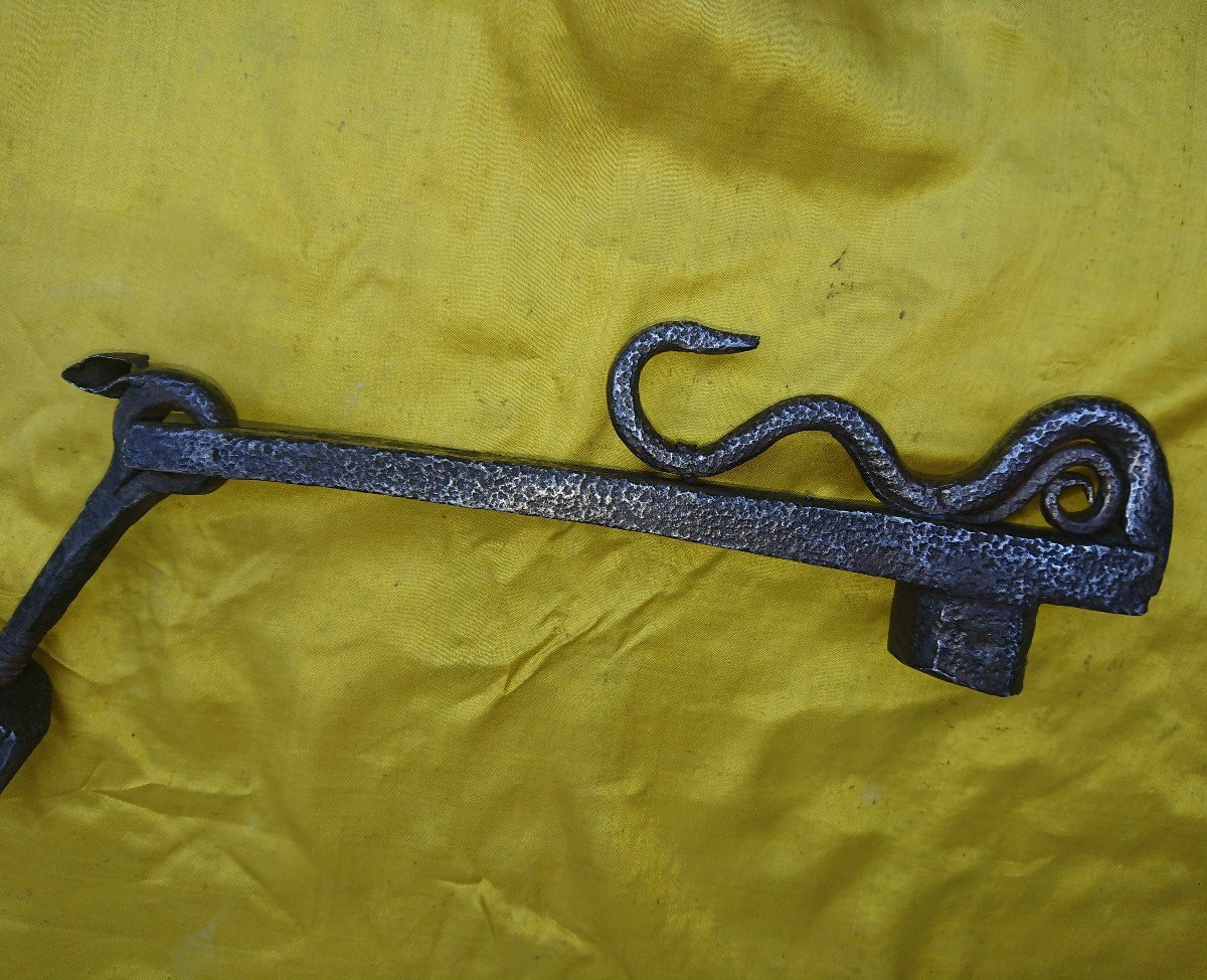 Grande battiporta piemontese in ferro forgiato XVII secolo-photo-4