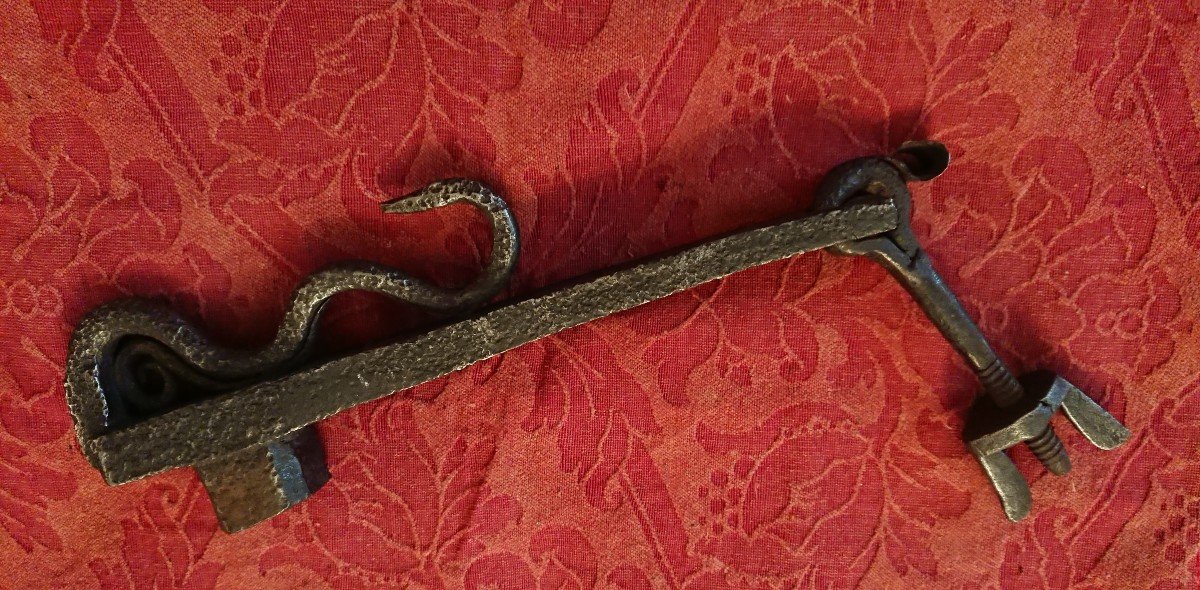 Grande battiporta piemontese in ferro forgiato XVII secolo-photo-4