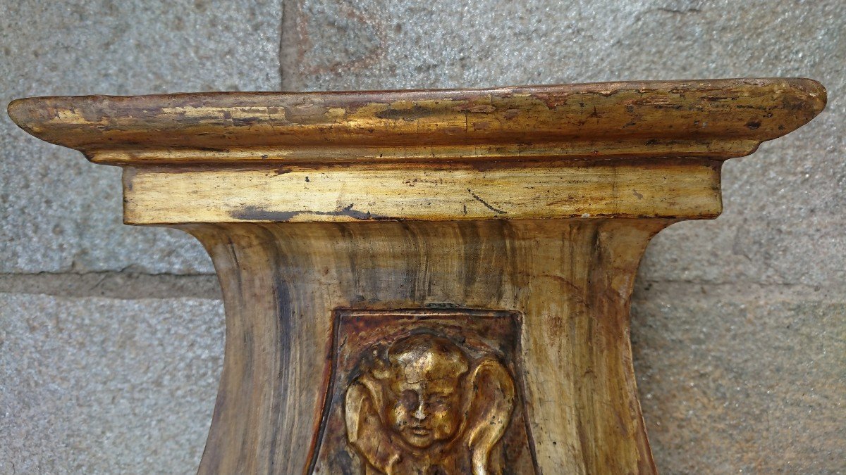 Socle En Bois Polychrome XVIIIe Siècle-photo-4