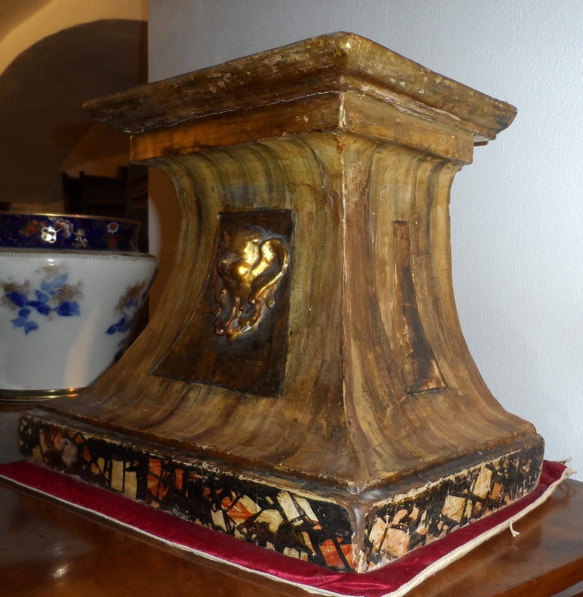 Socle En Bois Polychrome XVIIIe Siècle-photo-7