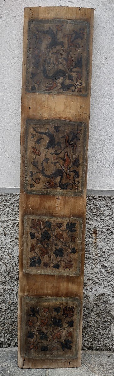 Panneau Peint Provenant d'Un Plafond Du XVe Siècle