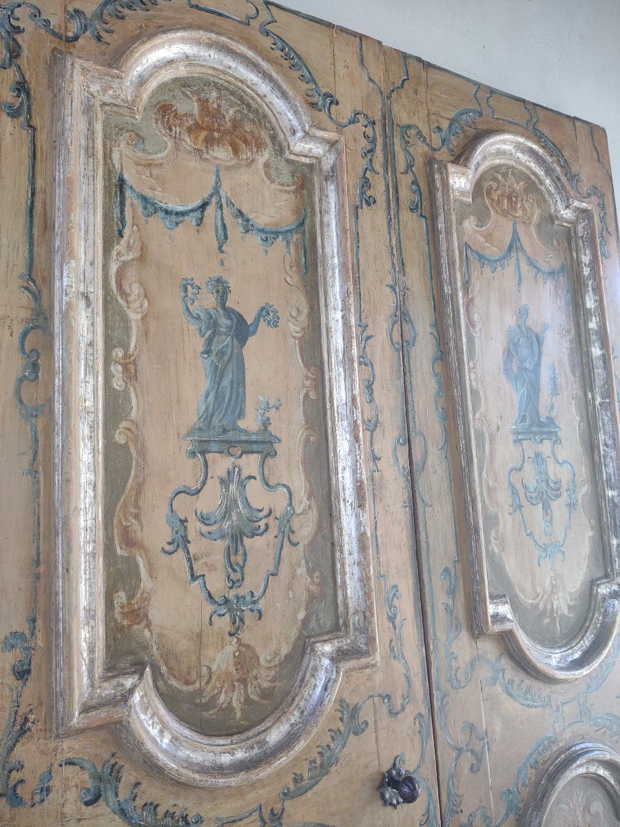 Importanta porta napoletana dipinta con figure e decori in stile Luigi XV-photo-4