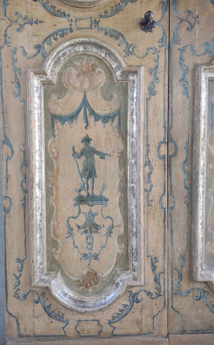 Importanta porta napoletana dipinta con figure e decori in stile Luigi XV-photo-5