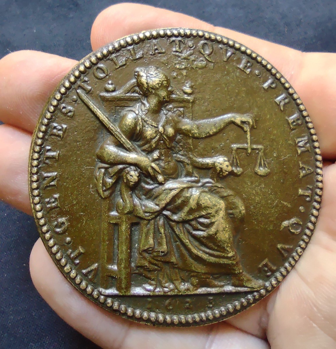 Louis XIII Médaille En Bronze Signée Par Guillaume Dupré -photo-2