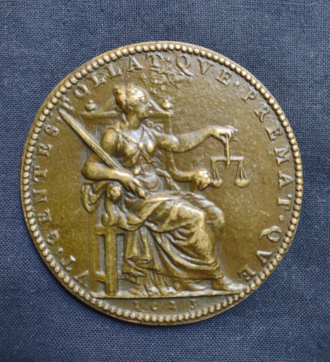 Louis XIII Médaille En Bronze Signée Par Guillaume Dupré -photo-1
