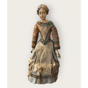 Busto di Manichino in legno dipinto e cartapesta XVIII secolo
