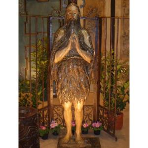 Statua in legno policroma rappresentante Sant'Onofrio XV-XVI secolo
