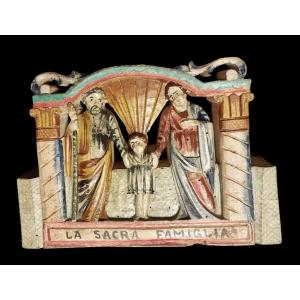 Elemento di carretto siciliano legno scolpito e dipinto inizio XX secolo