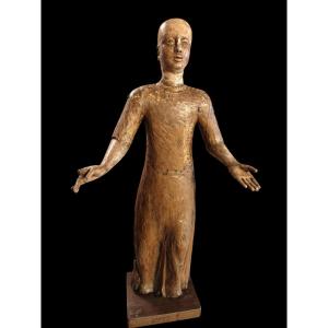 Manichino in legno dipinto Italia XVIII secolo 92 cm