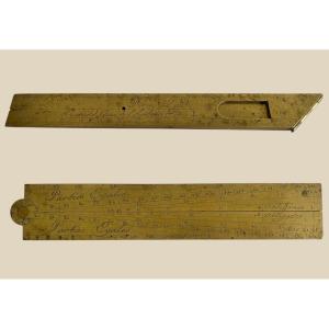 Insieme di un Pied de Roy ed un Demi-Pied de Roy in ottone firmati Meurand à Paris XVIII secolo