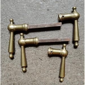 2 Coppie di maniglie in ottone  fine XIX secolo