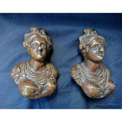 Paire De Poignées En Bronze Louis XIV 