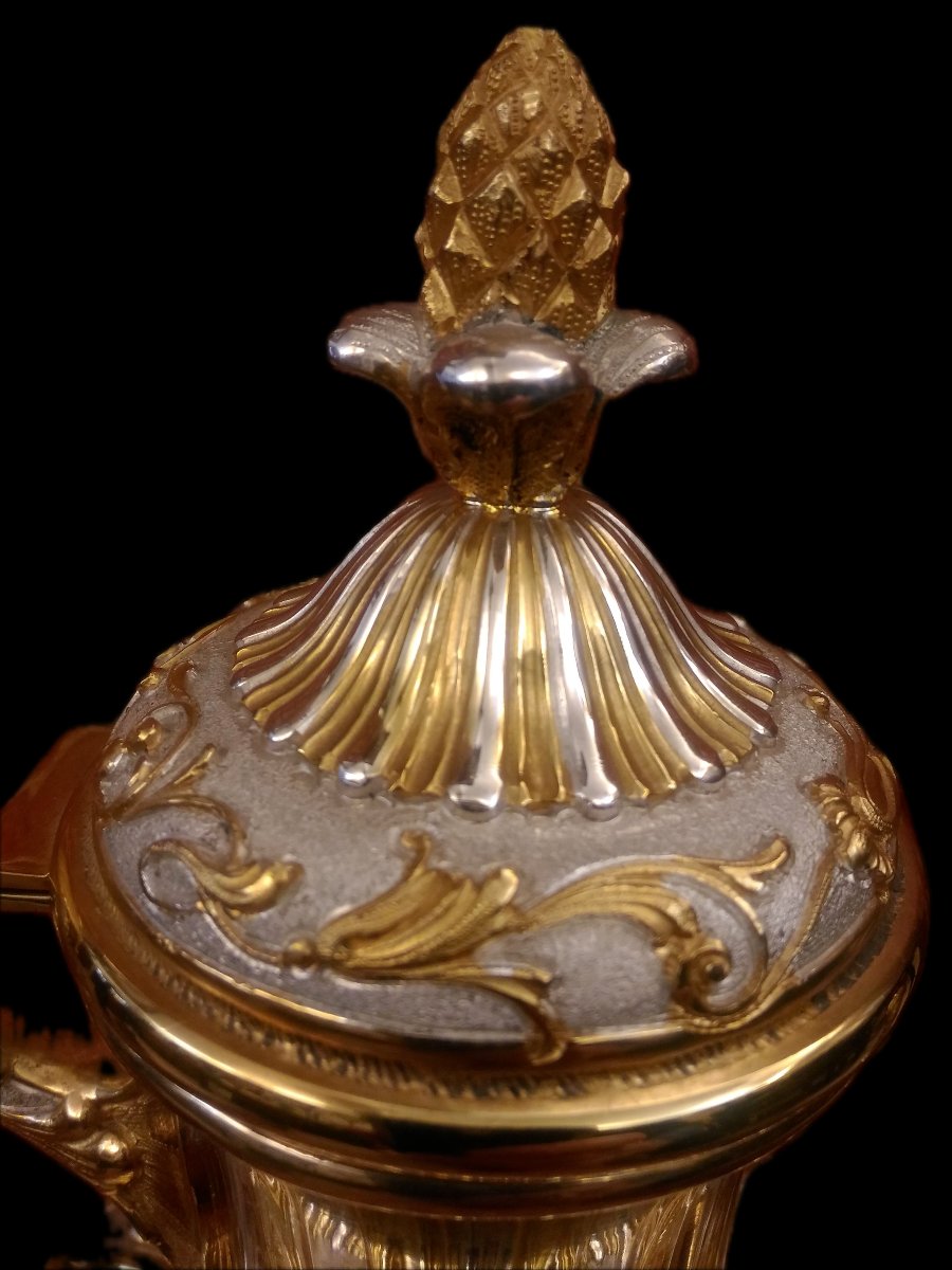 Caffettiera in argento dorato-photo-3