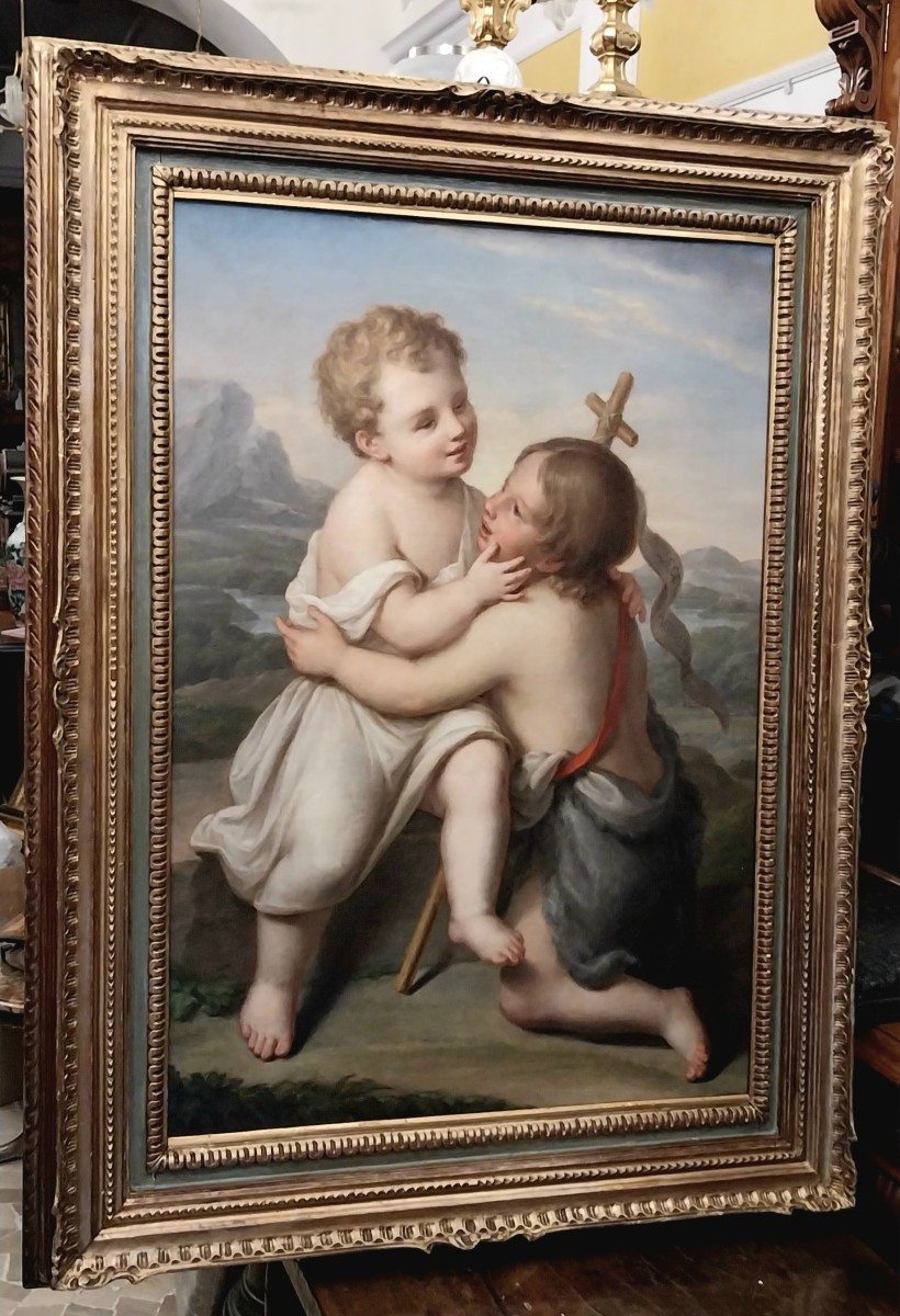Dipinto raffigurante Gesù bambino con San Giovannino. -photo-2