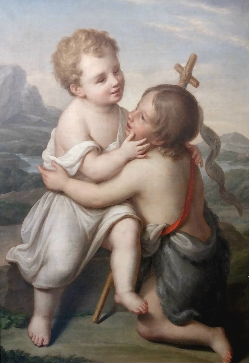 Dipinto raffigurante Gesù bambino con San Giovannino. -photo-1