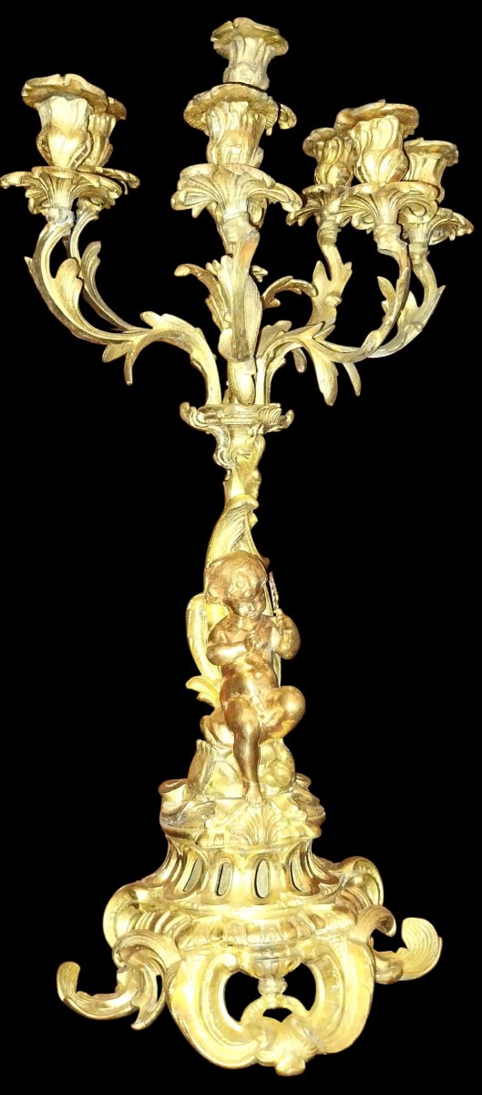 Candelieri in bronzo dorato. -photo-4