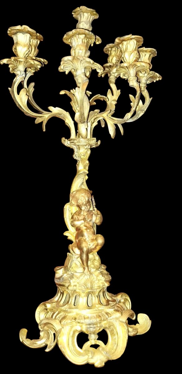 Candelieri in bronzo dorato. -photo-3