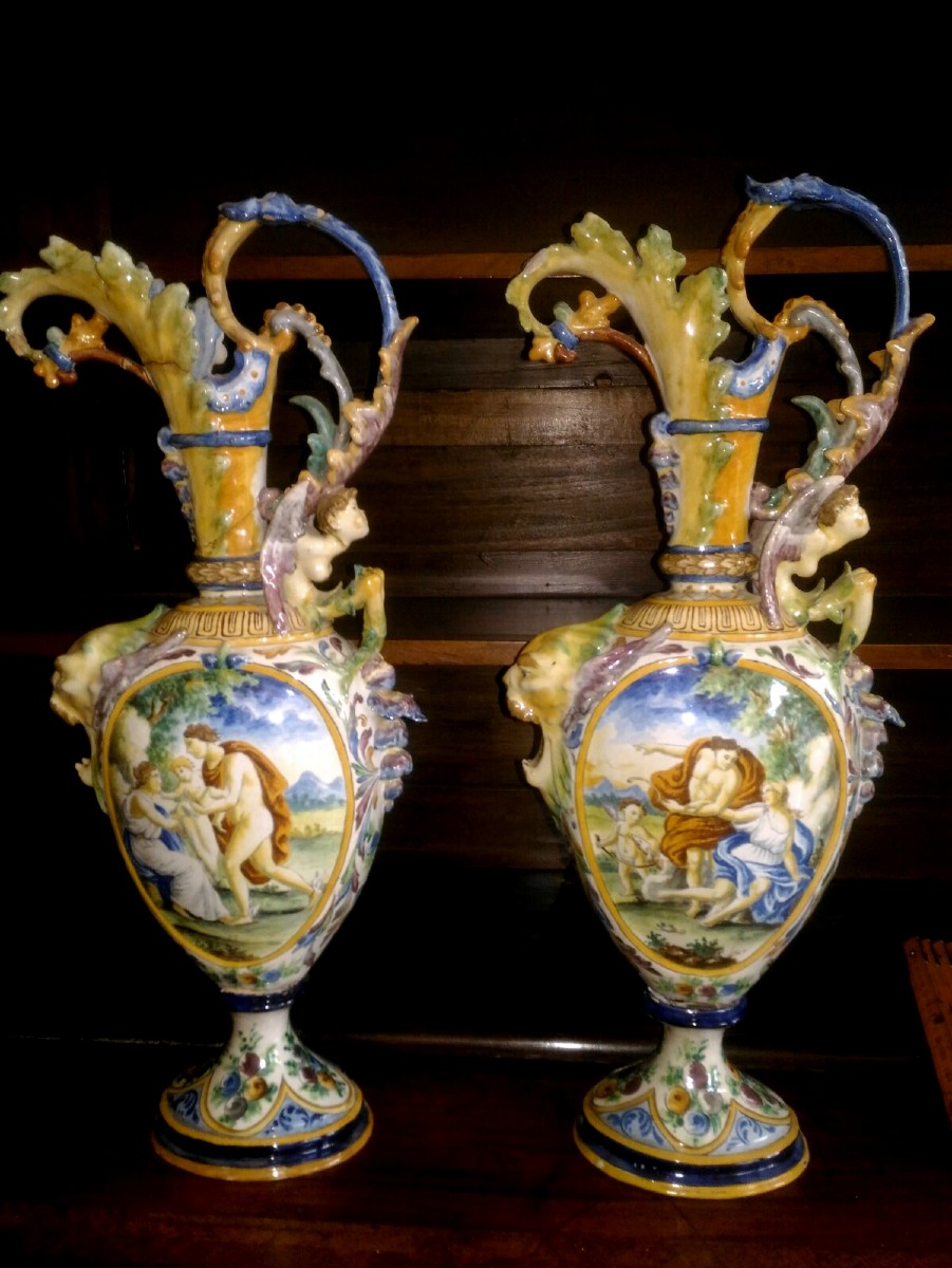 Anfore neorinascimentali napoletane in maiolica-photo-2
