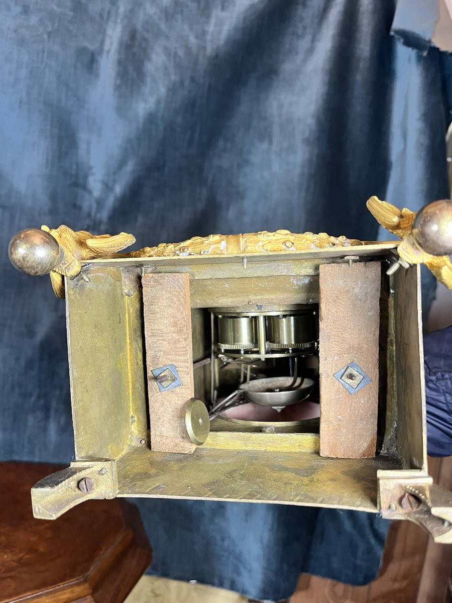 Orologio in bronzo dorato francese-photo-4