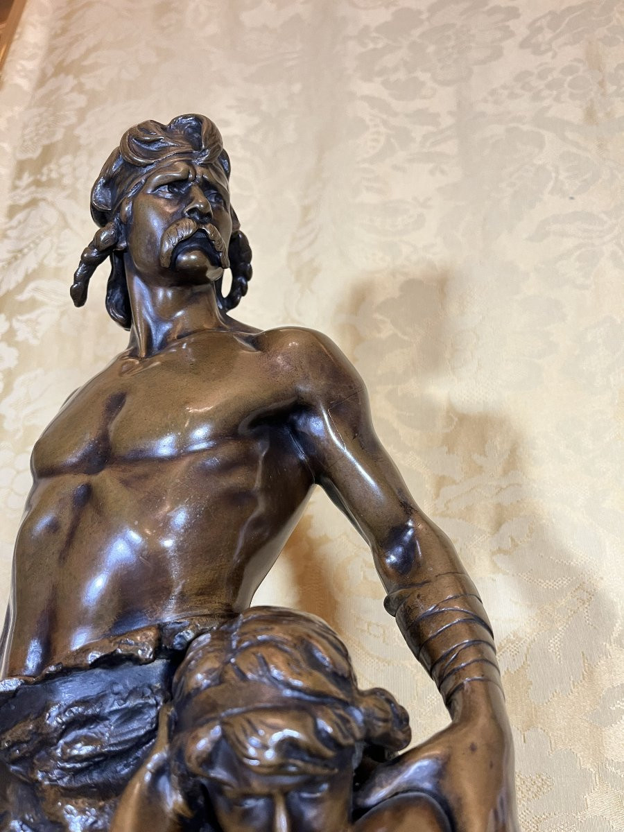 scultura in bronzo "La difesa del focolare" di E. Boisseau – Fine XIX secolo-photo-3