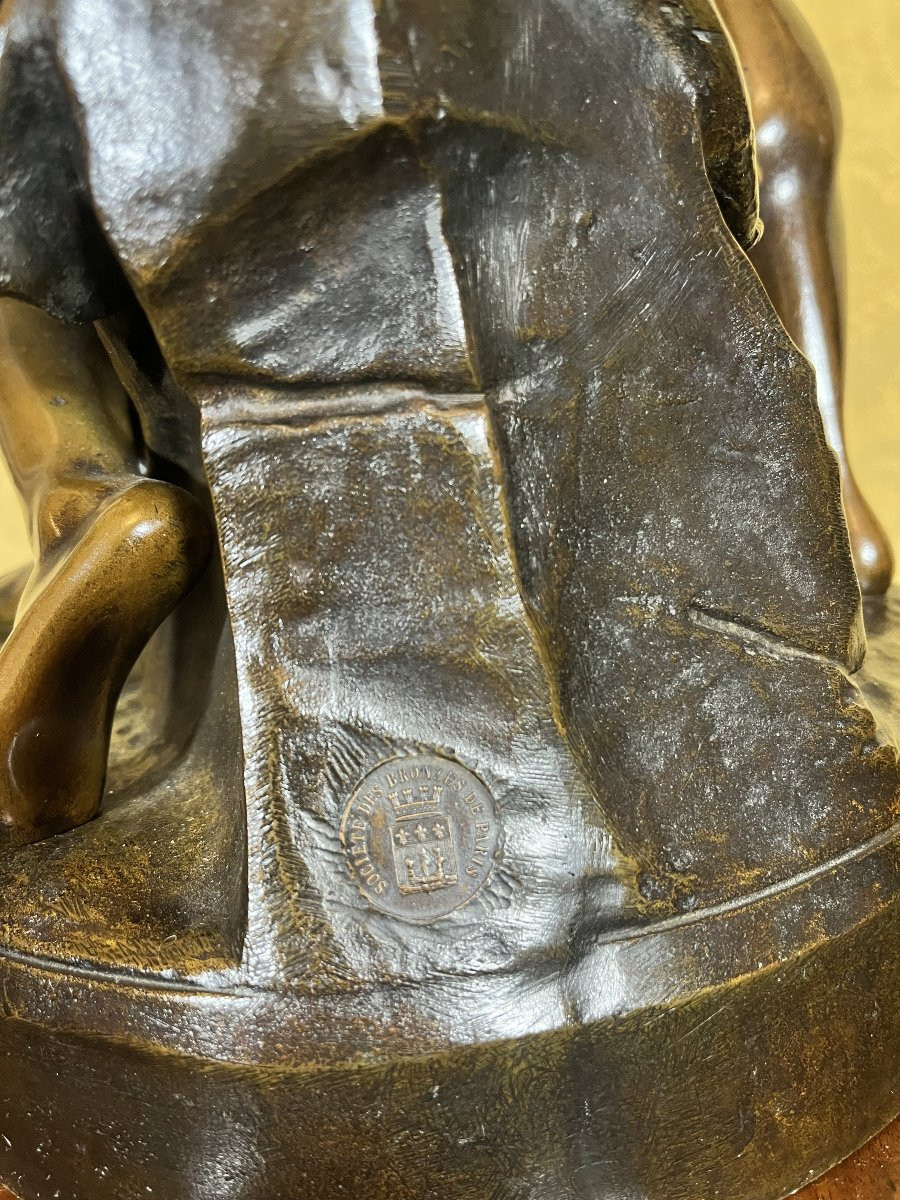 scultura in bronzo "La difesa del focolare" di E. Boisseau – Fine XIX secolo-photo-2