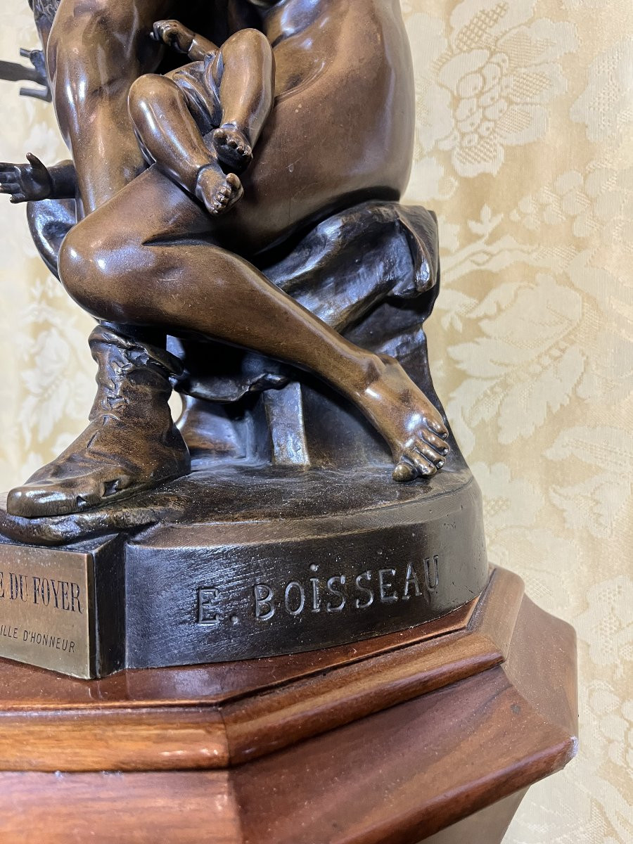 scultura in bronzo "La difesa del focolare" di E. Boisseau – Fine XIX secolo-photo-3