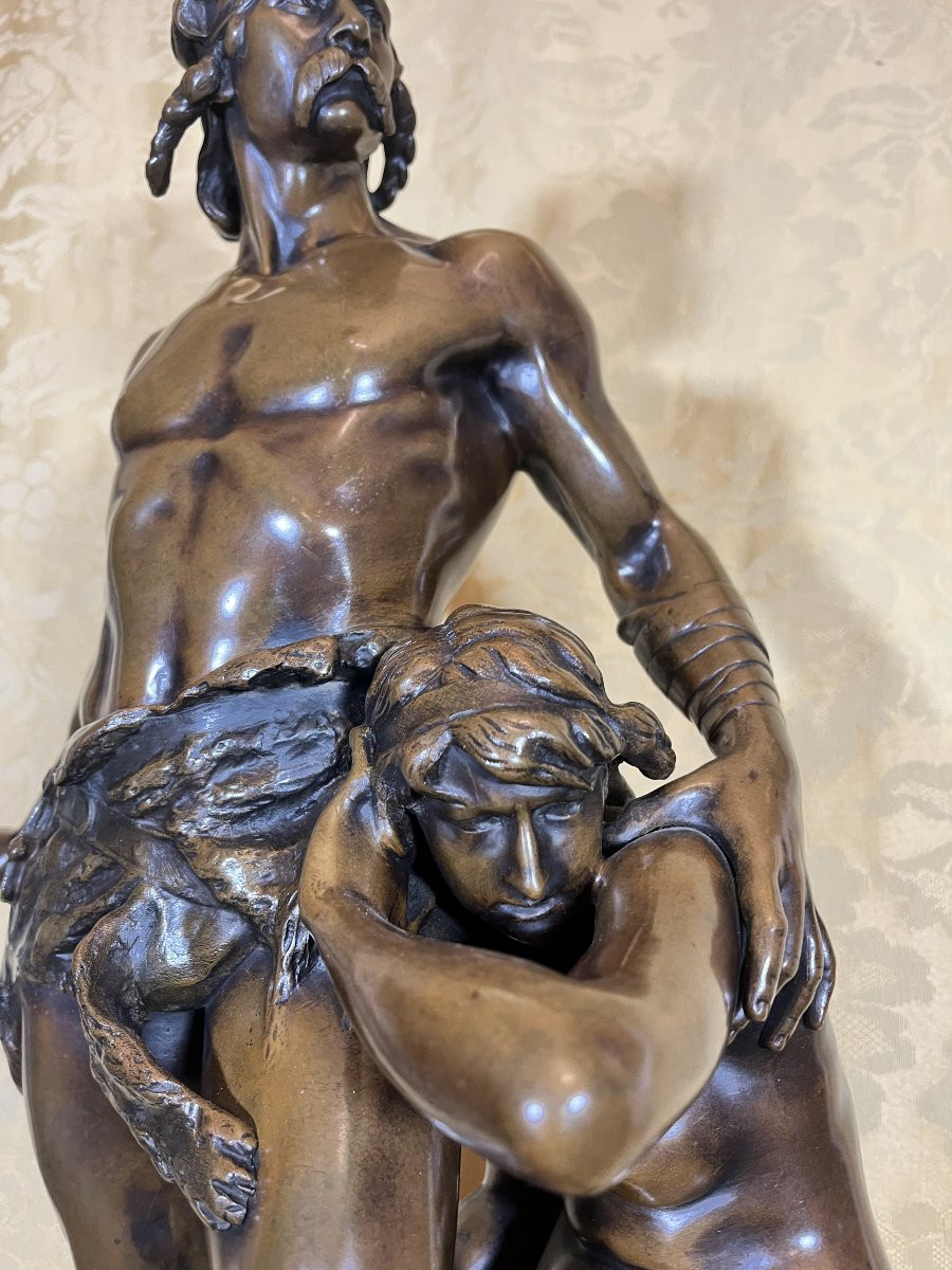 scultura in bronzo "La difesa del focolare" di E. Boisseau – Fine XIX secolo-photo-5
