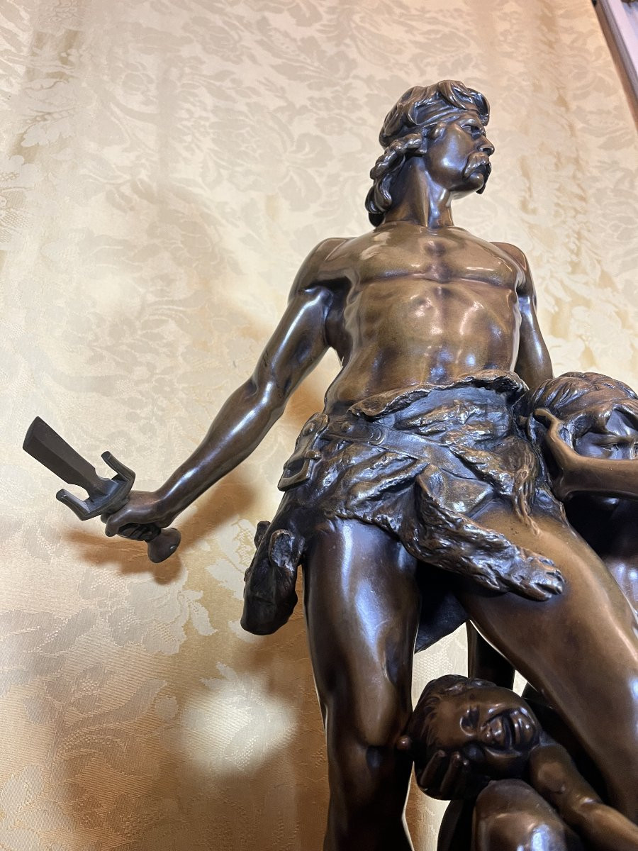 scultura in bronzo "La difesa del focolare" di E. Boisseau – Fine XIX secolo-photo-6