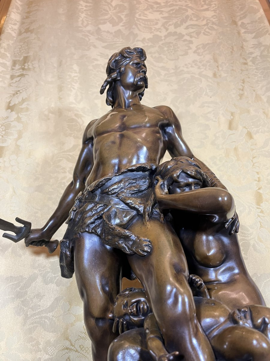 scultura in bronzo "La difesa del focolare" di E. Boisseau – Fine XIX secolo-photo-7