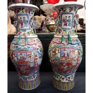 oppia di Vasi in Porcellana, manifattura Canton