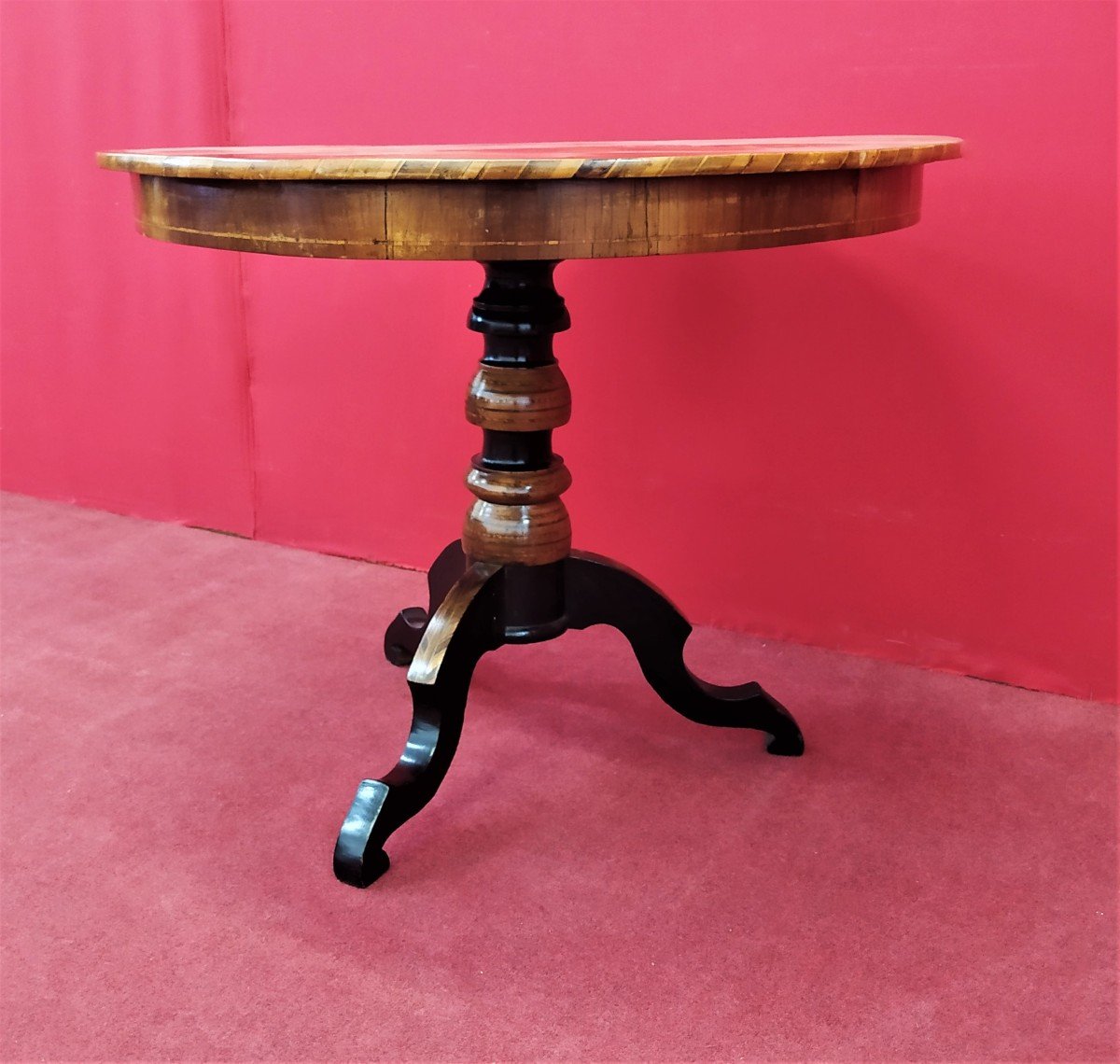 Piccolo tavolino intarsiato rotondo-photo-2
