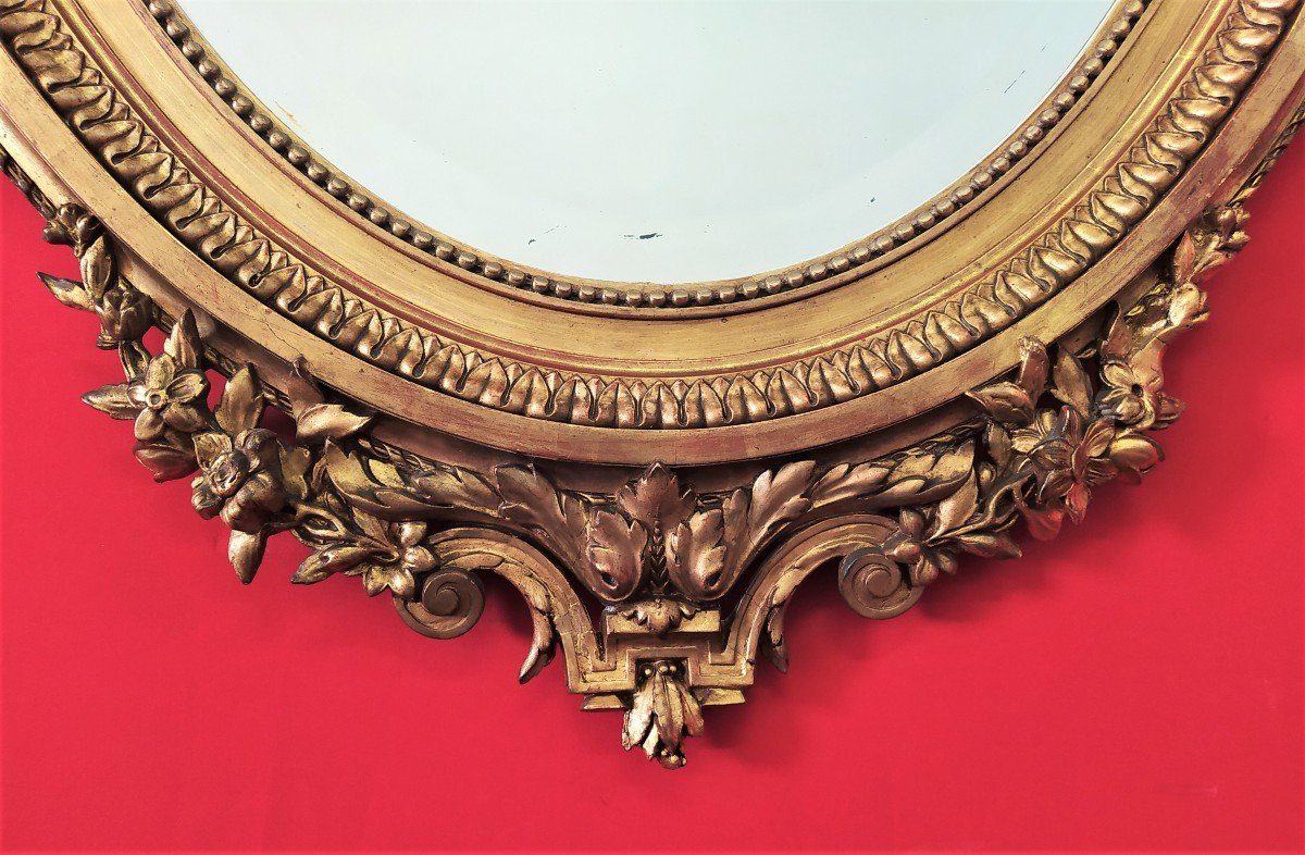 Specchiera ovale dorata-photo-2