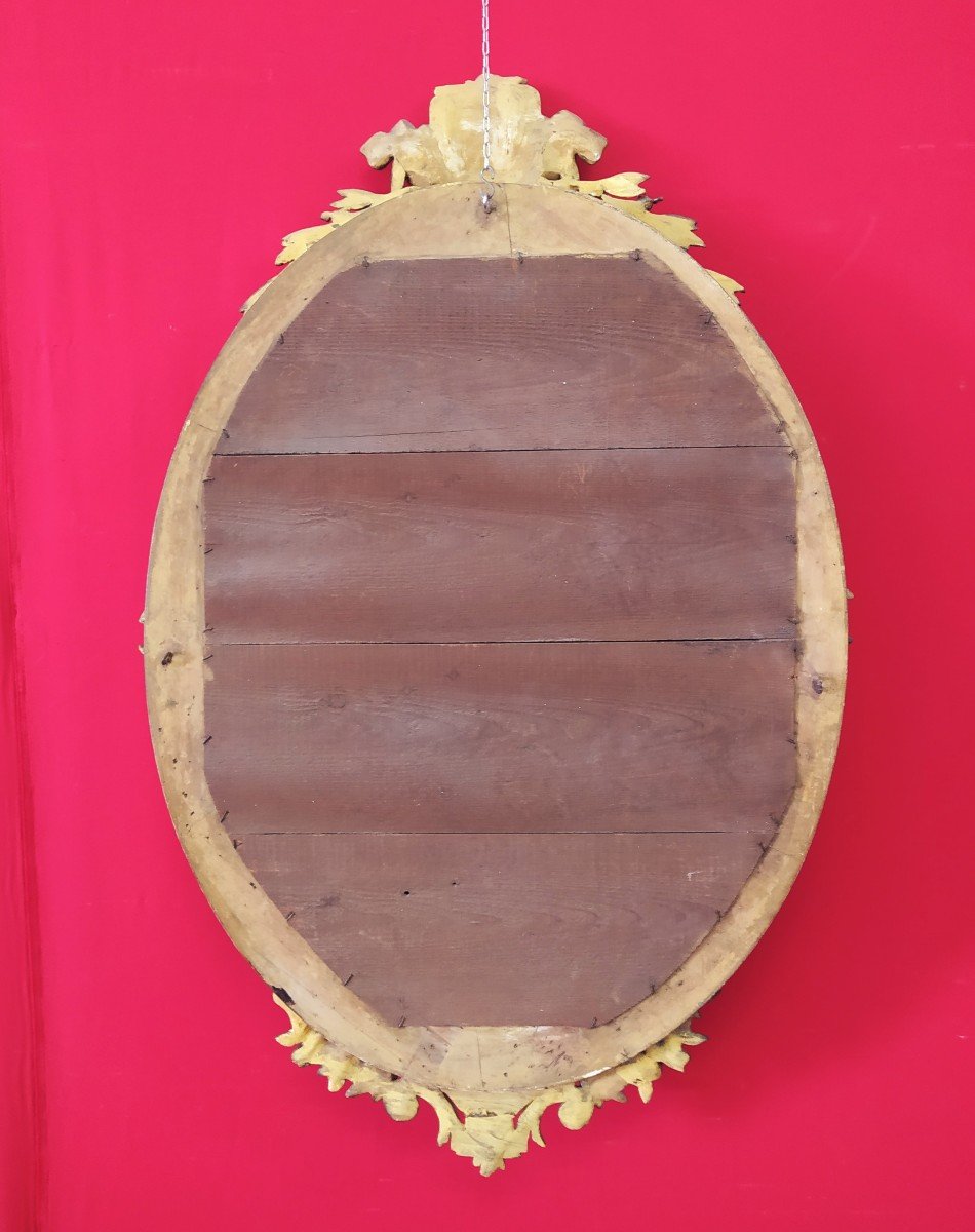 Specchiera ovale dorata-photo-5