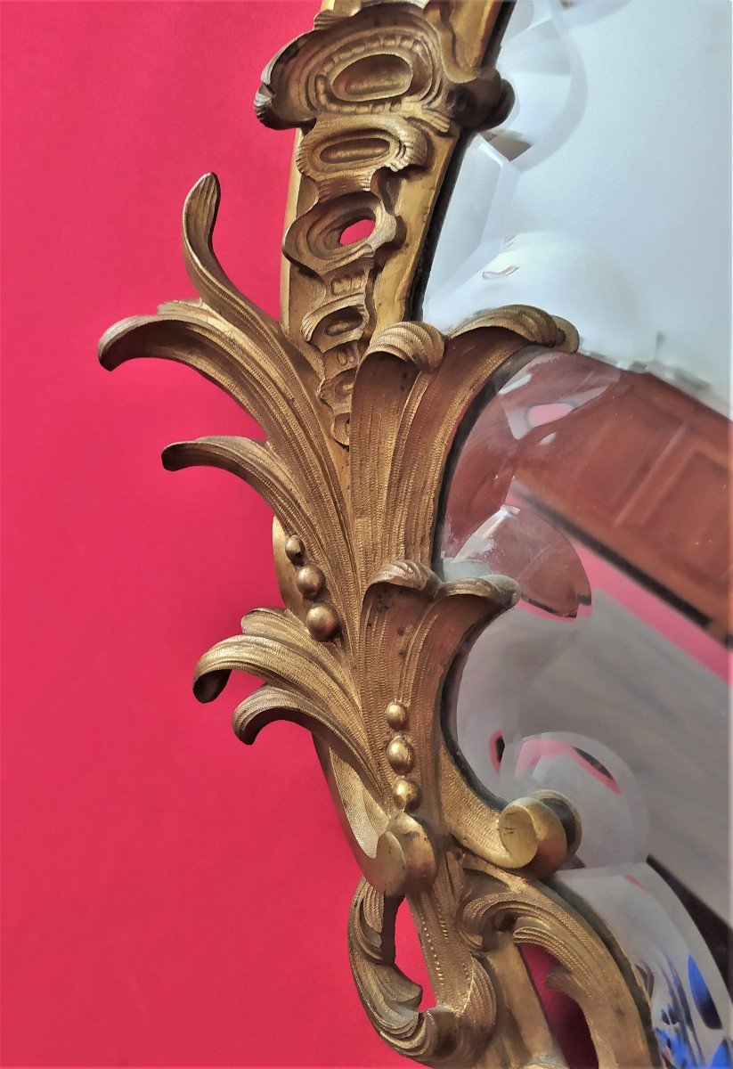 Piccola specchiera in bronzo dorato-photo-1