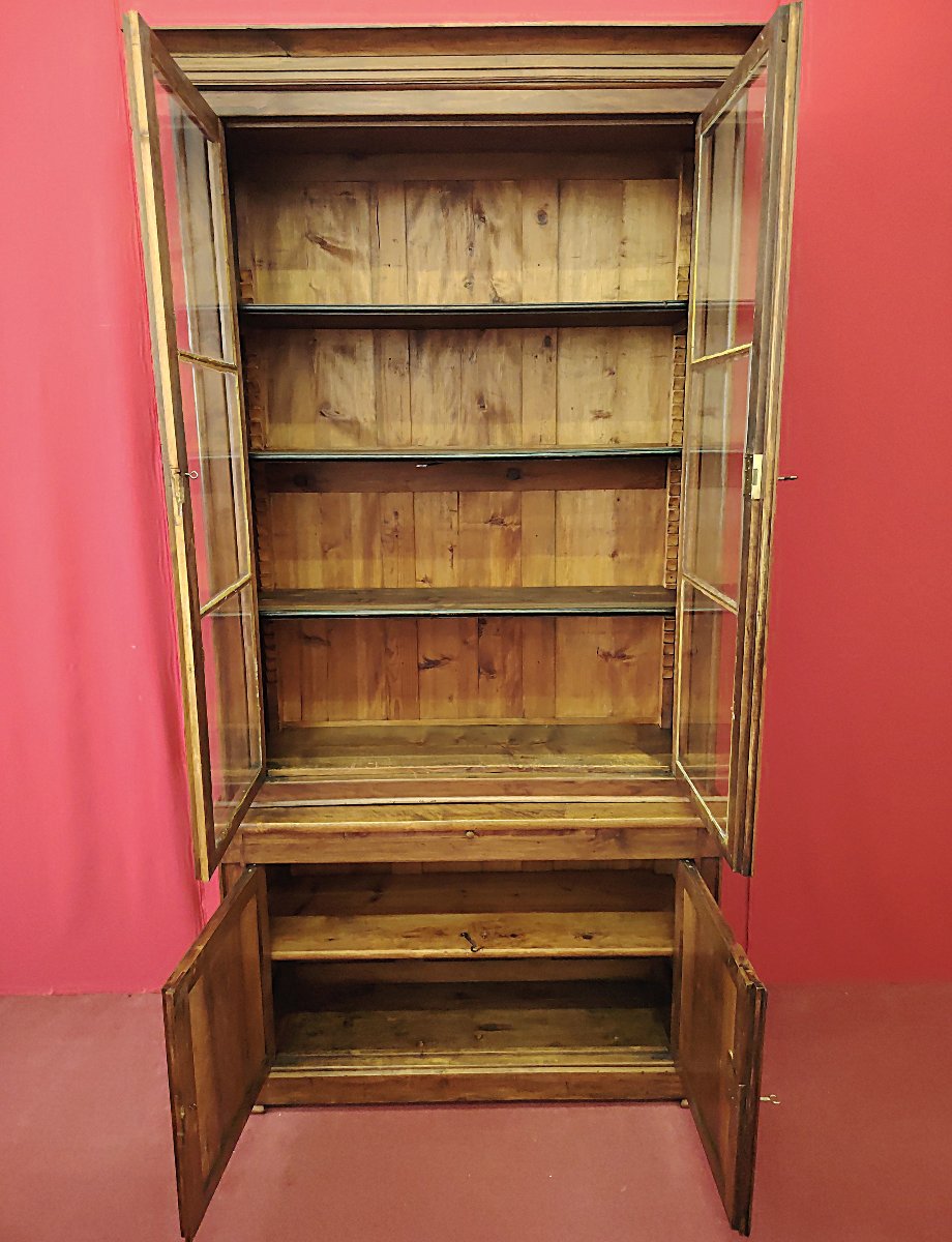 Libreria in noce con tiretto-photo-2