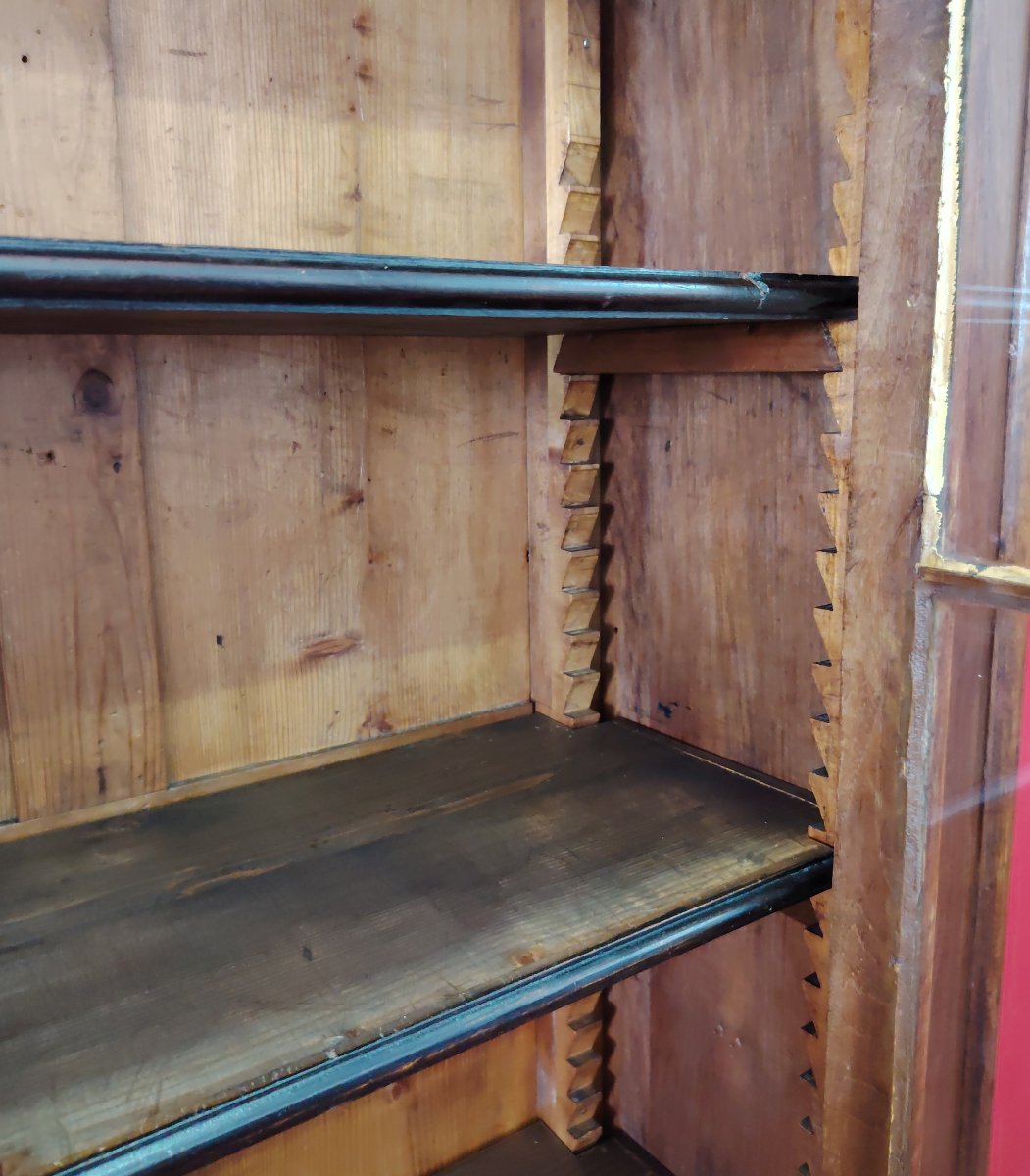 Libreria in noce con tiretto-photo-3