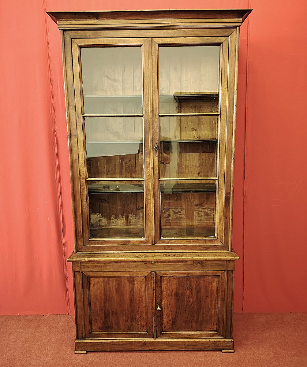 Libreria in noce con tiretto-photo-5
