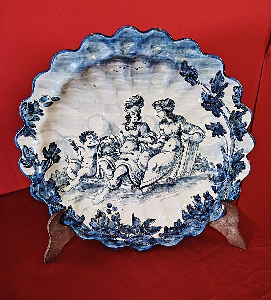 Coppia di piatti in ceramica dipinti-photo-2