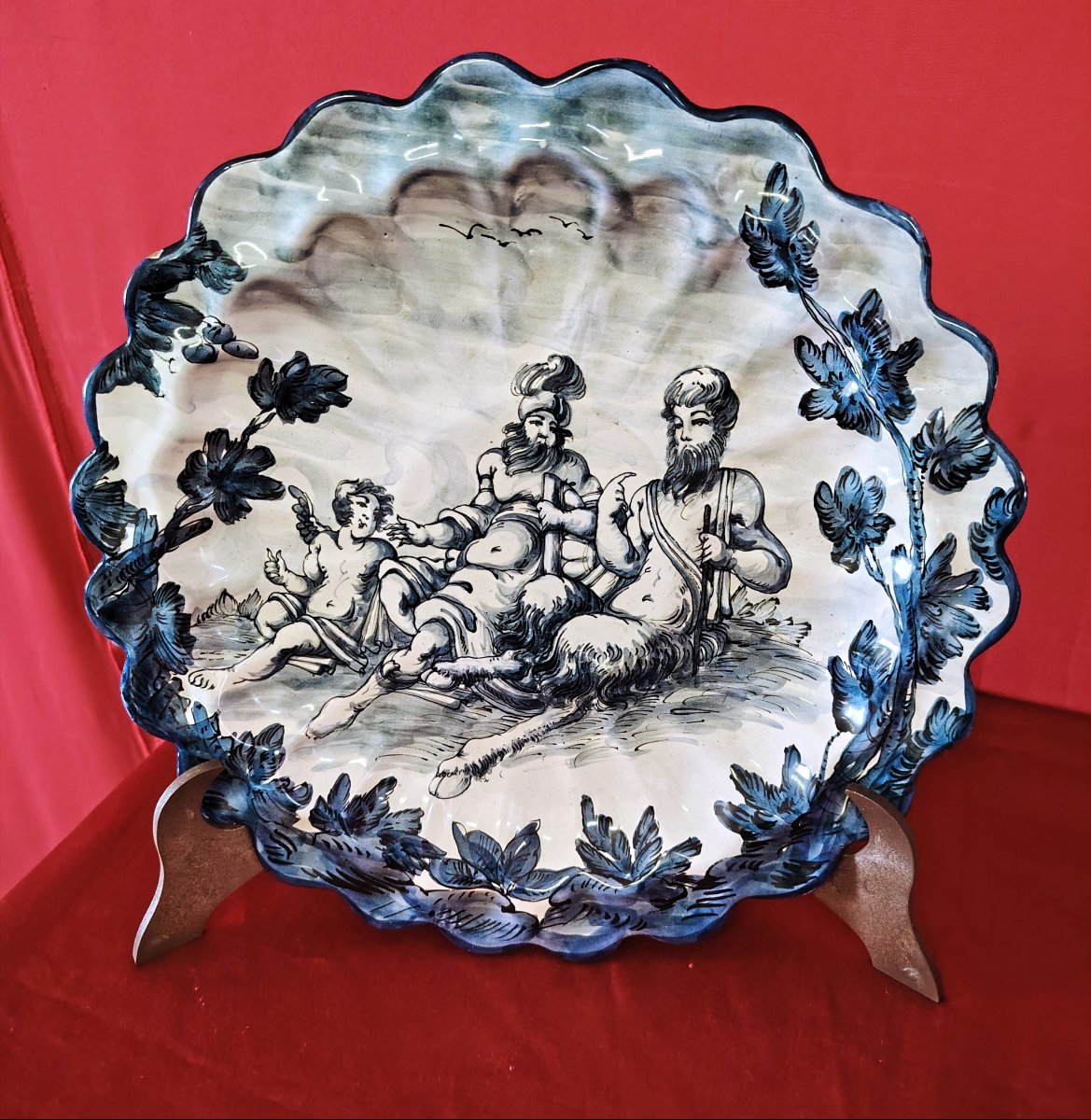 Coppia di piatti in ceramica dipinti-photo-3